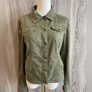 MEC Army Green 53% HEMP Blend Button Up Jacket. Size 6